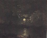 Attributed to henry pether The City of London from the Thames by Moonlight (mk37) oil painting